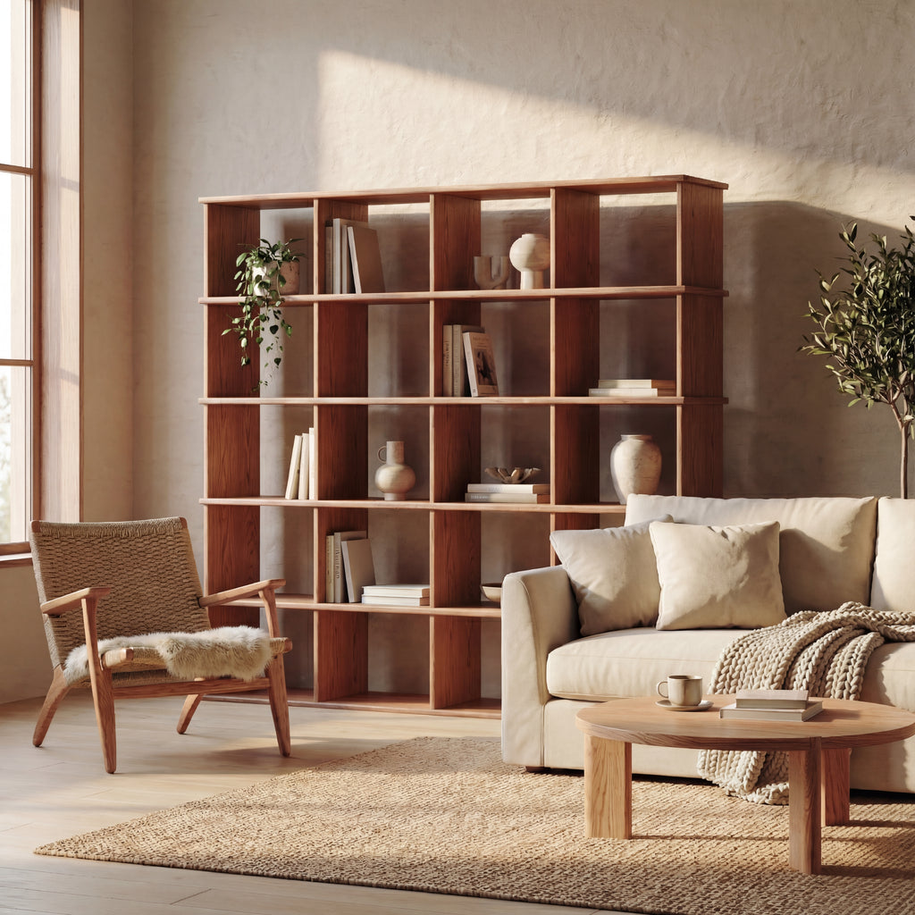 solid wood large cube bookcase open back