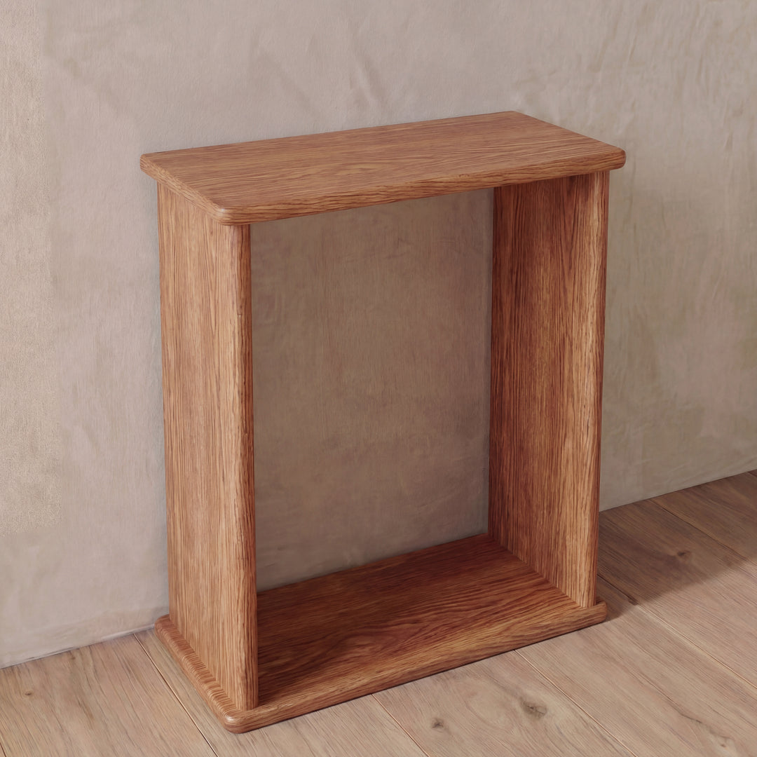 solid wood side table details