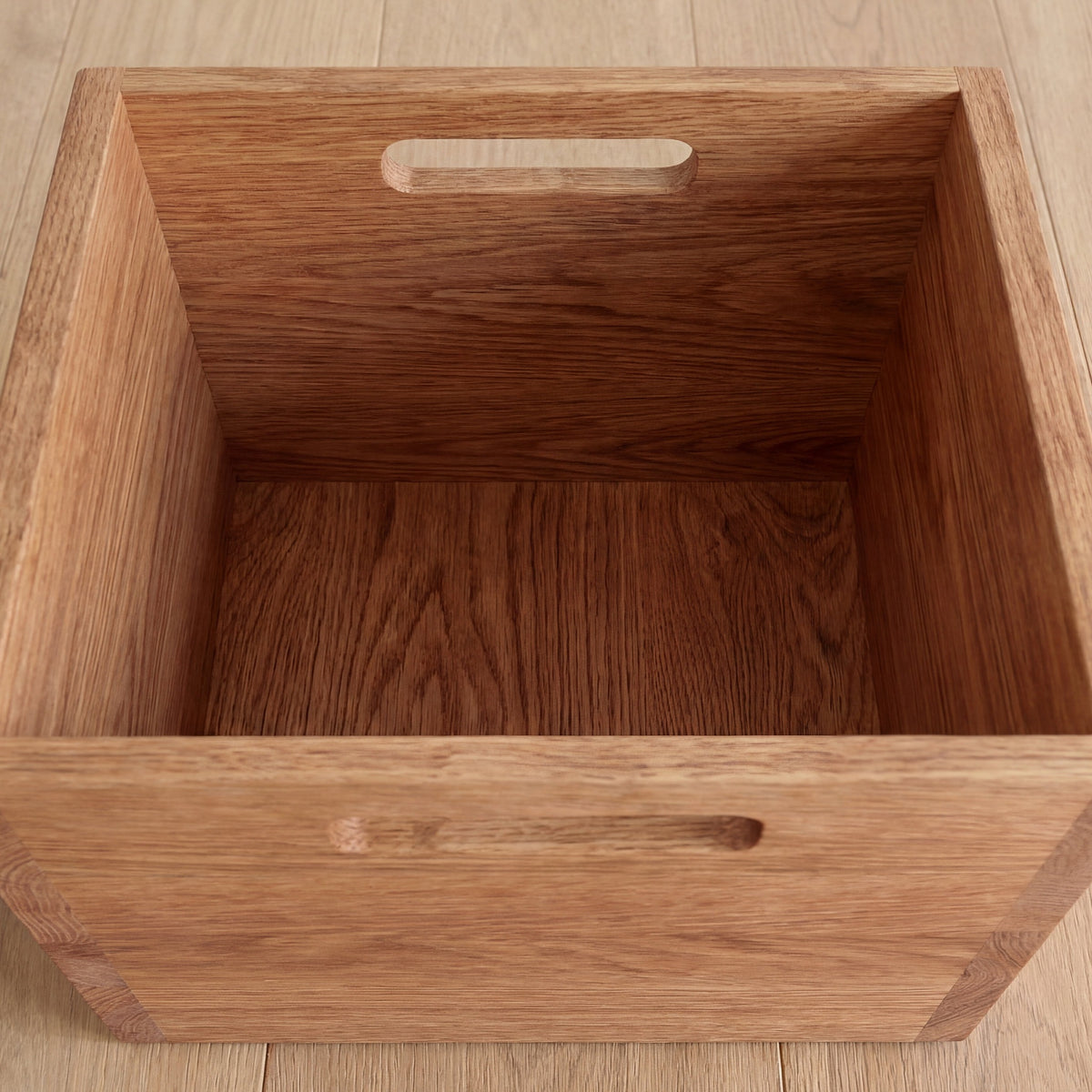 solid wood storage box inside