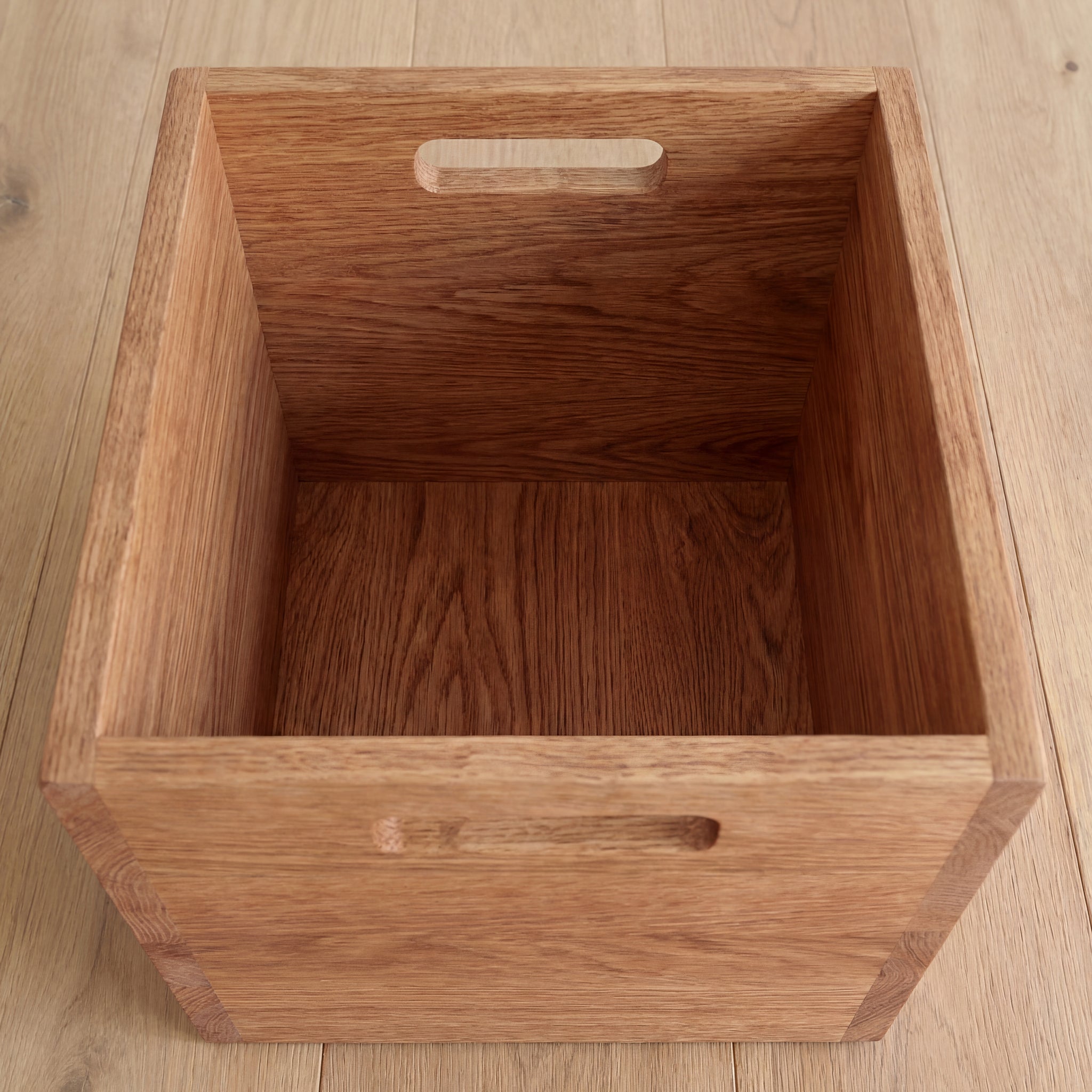 solid wood storage box inside