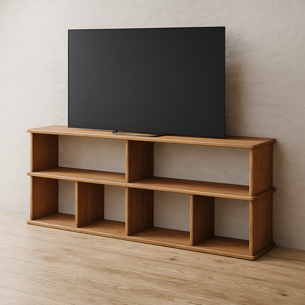 65 inch tv stand in solid red oak