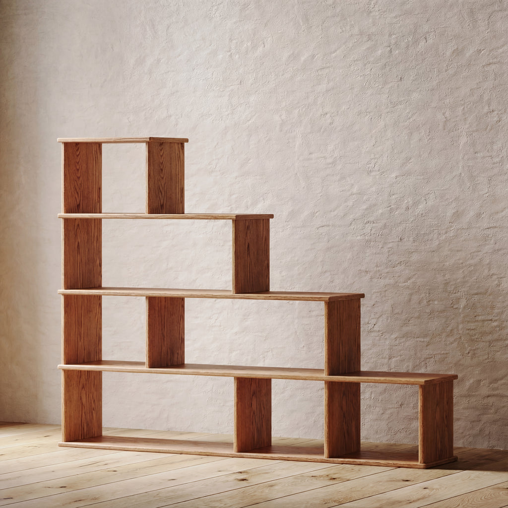 step bookcase solid wood