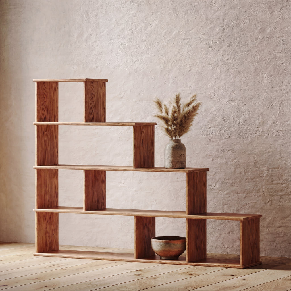 step bookshelf solid wood