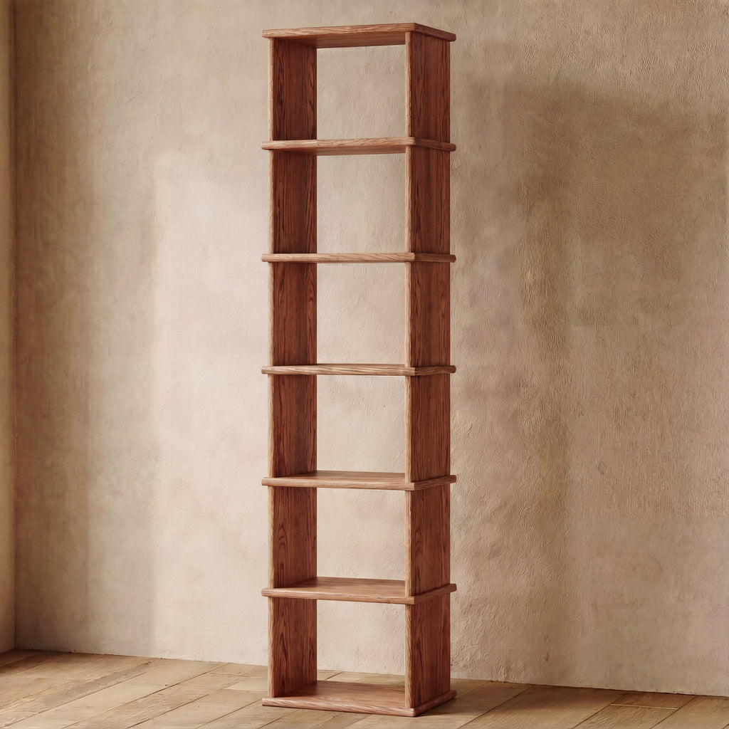 tall narrow bookcase solid wood