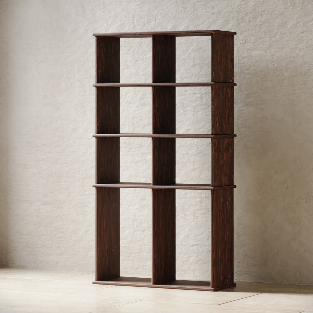 Two Column Wooden Bookshelf