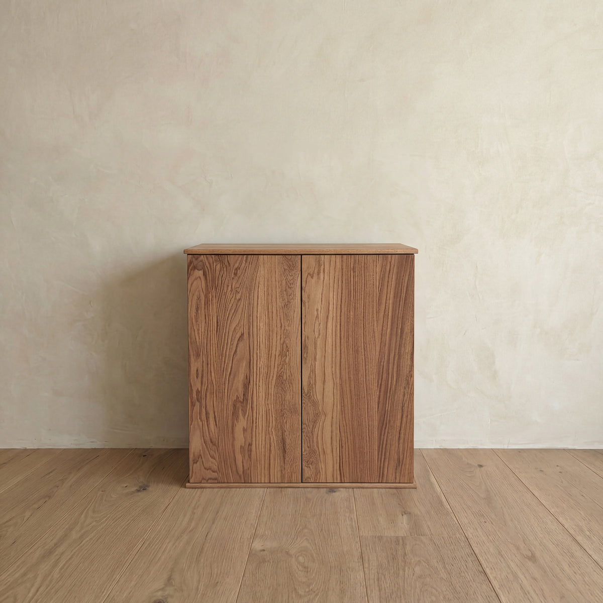 Two door cabinet in red oak