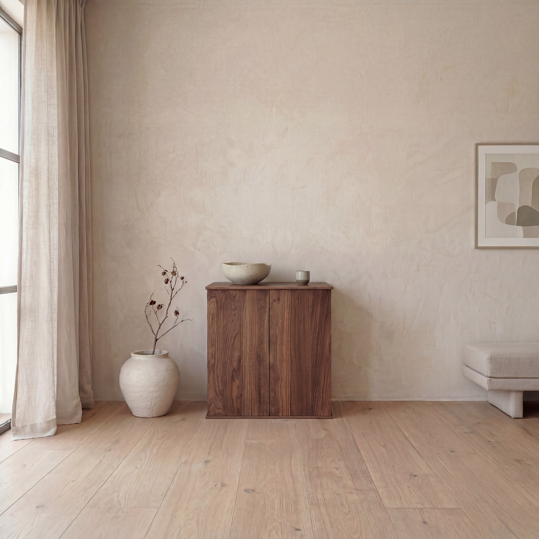Two door cabinet in walnut — living room
