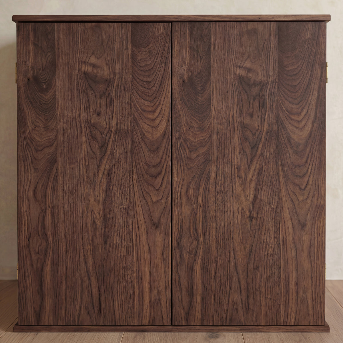 Two door cabinet in walnut — zoomed in