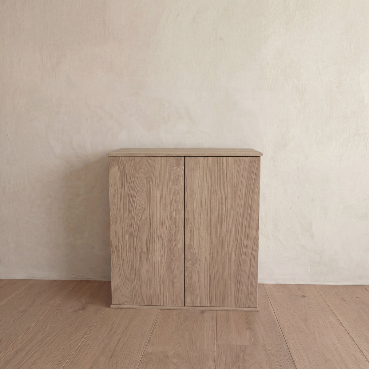 Two door cabinet in white oak