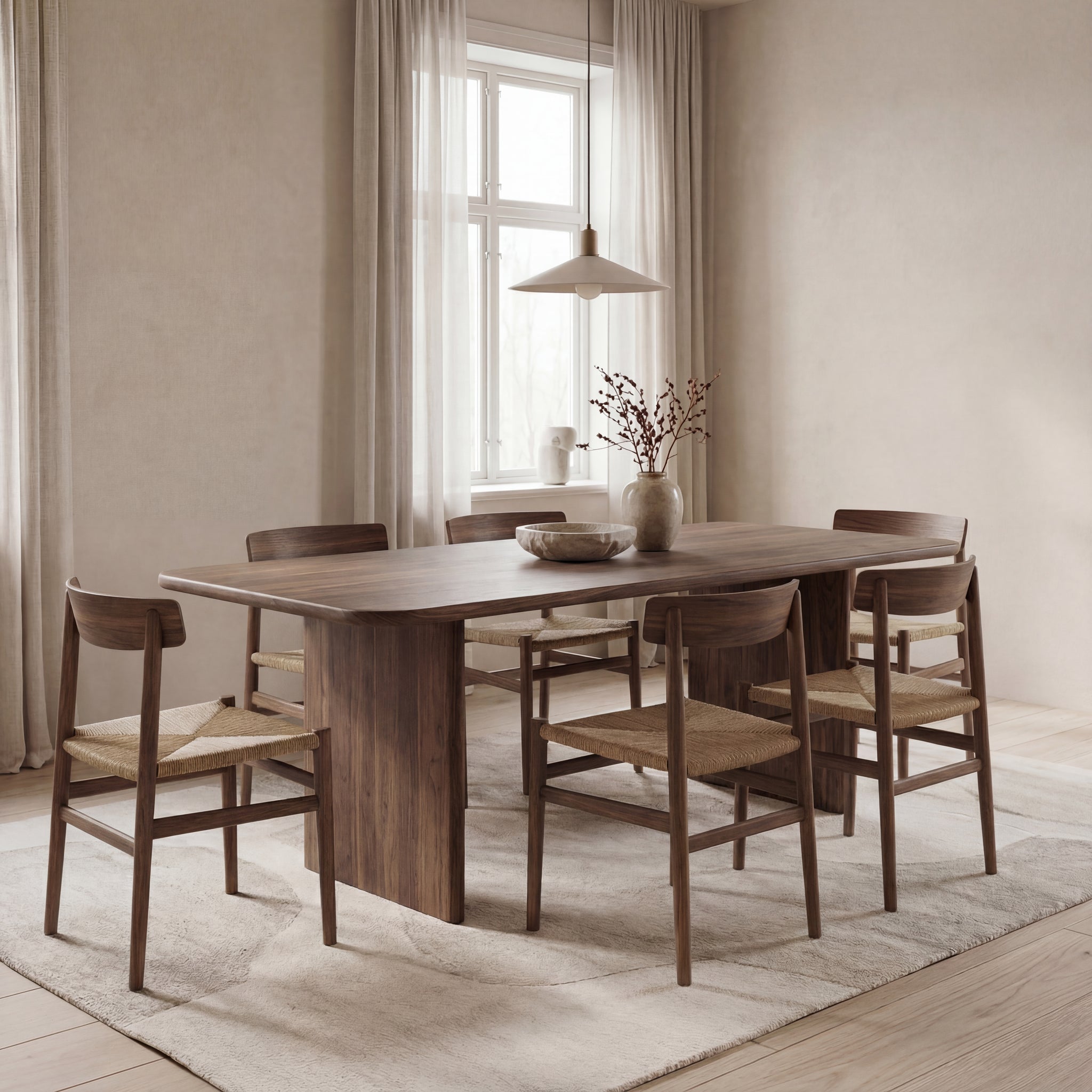 walnut dining table for 6