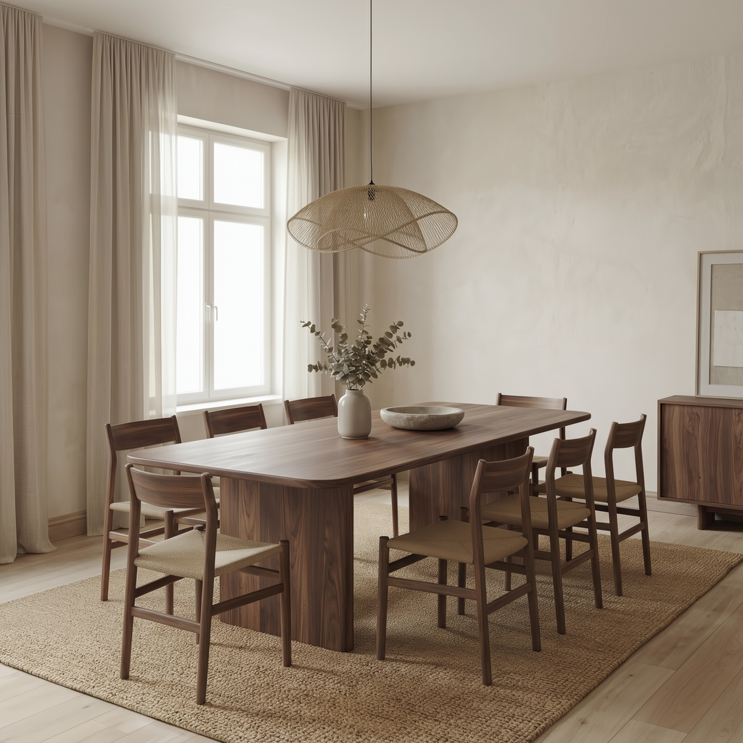 walnut dining table for 8 people