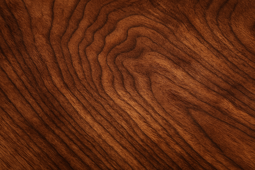A close up of solid walnut wood