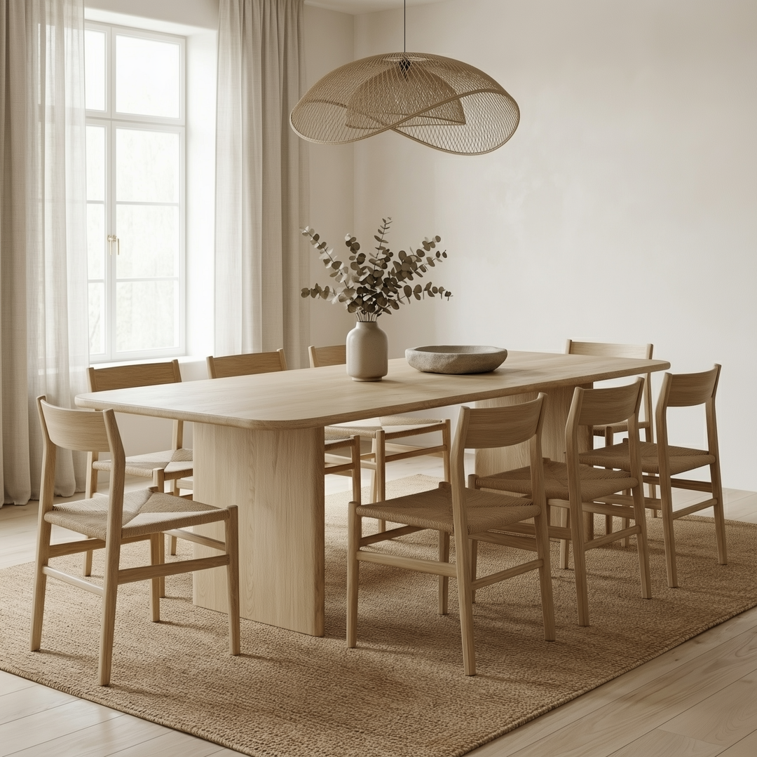 white oak dining table for 8 people