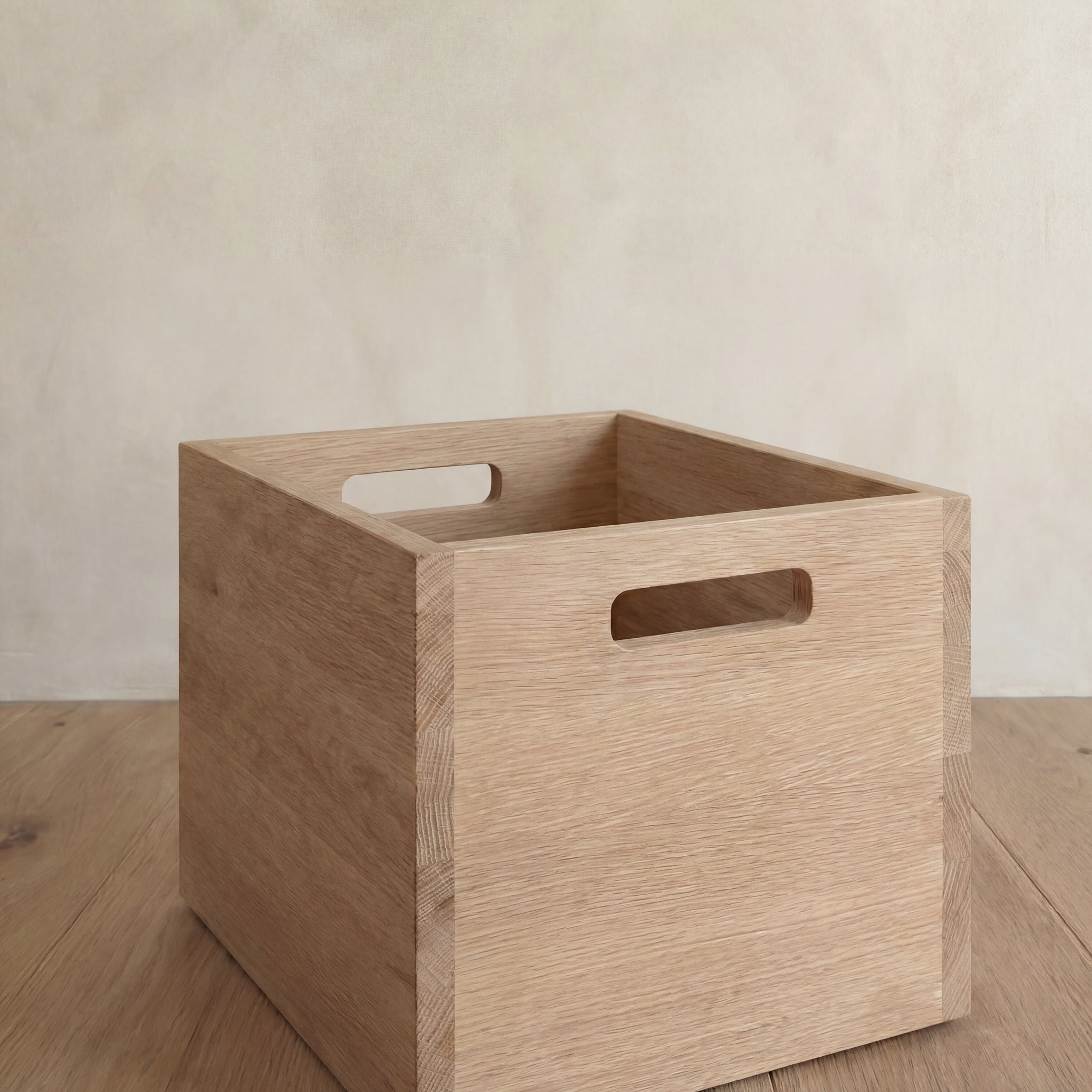 white oak storage box details