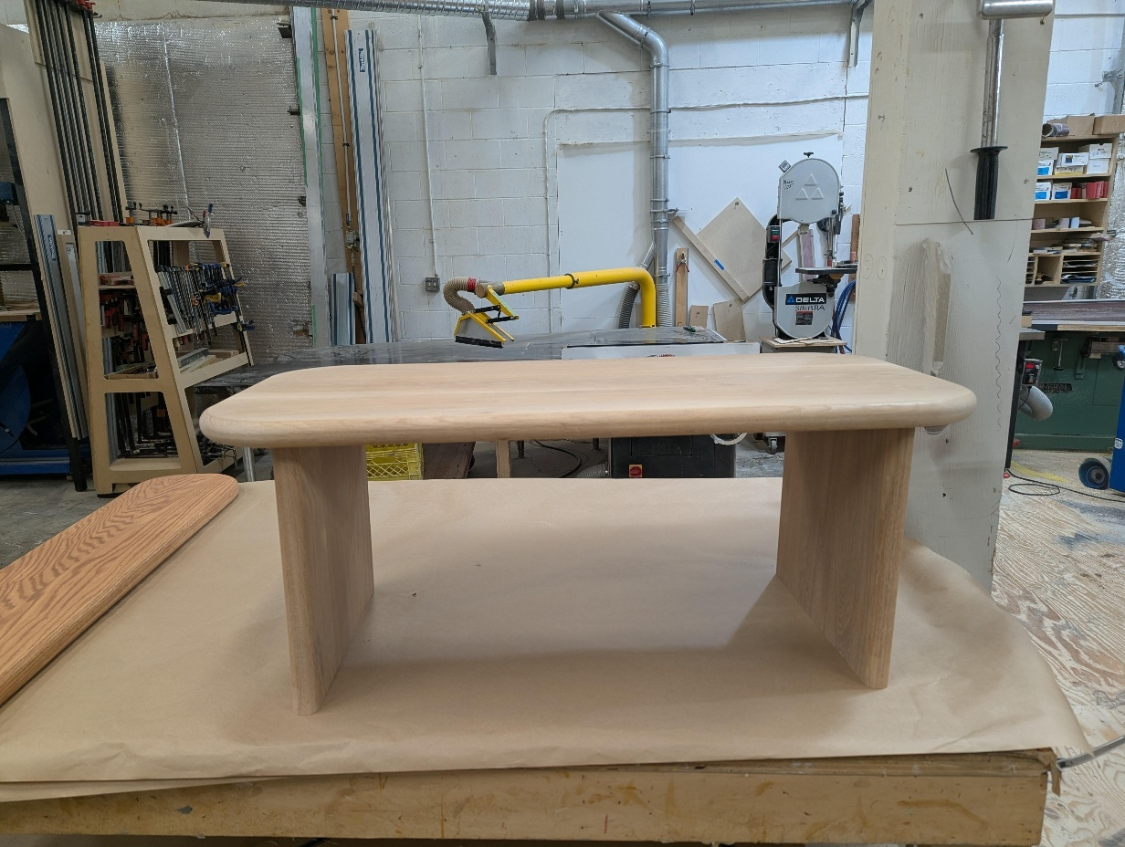 Coffee table in the workshop