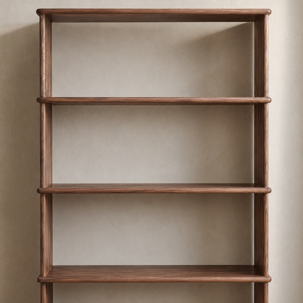 The 4 shelf bookcase in walnut features a handcrafted solid wood design with four spacious shelves, making it an elegant and timeless addition to any Vancouver home’s décor.